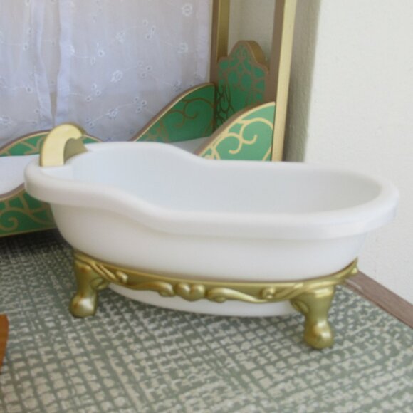 Kidkraft Lot of Wooden Dollhouse Doll Furniture Stove, Table, Bench Bedroom Bath - Picture 8 of 14